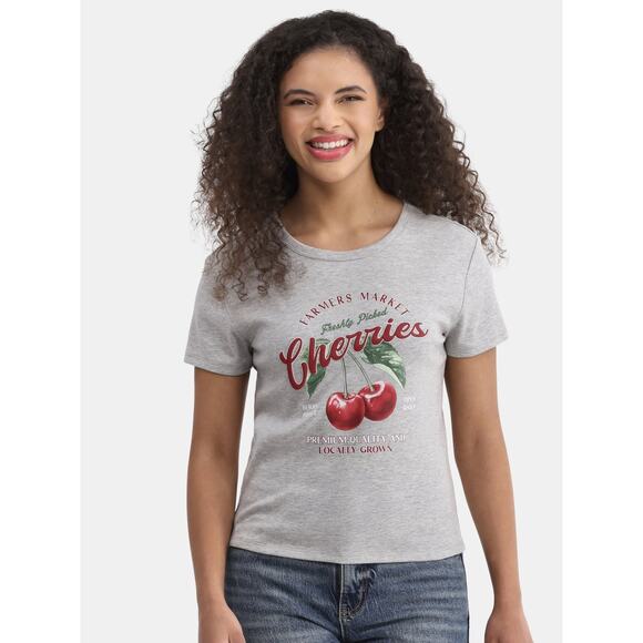 Social Edition Tops - Social Edition Cherries Graphic Tee - Women's Large
